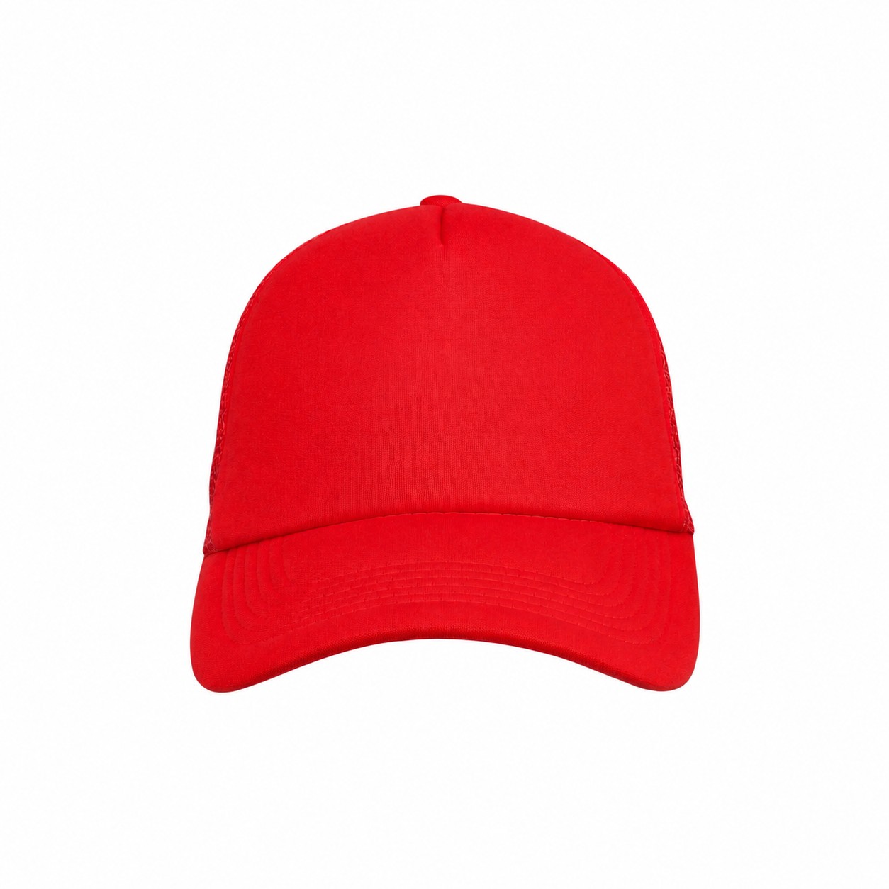 22.8-Inch Five-Panel Foam Trucker Cap — Red