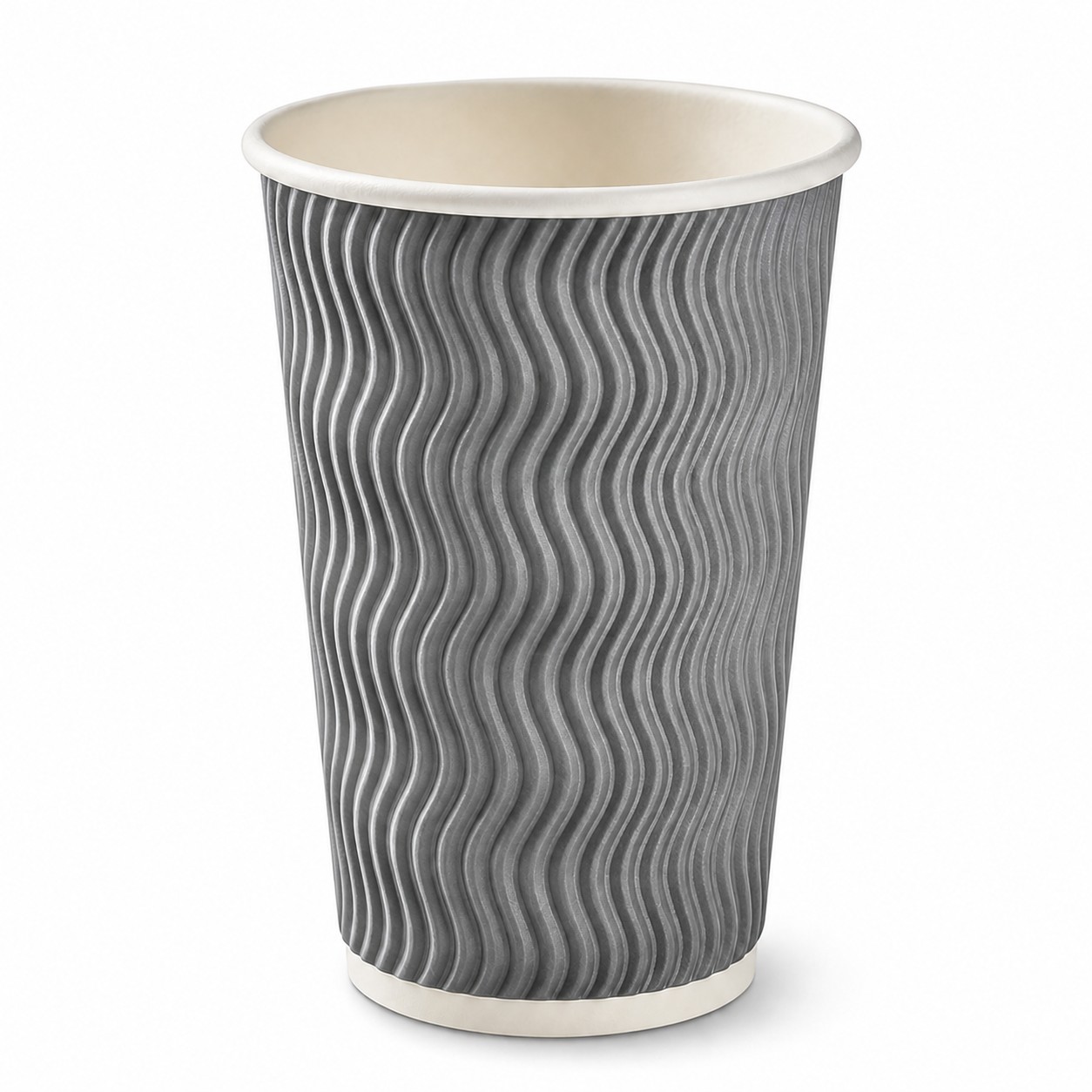 Insulated Ripple Paper Drink Cup — Nickel Silver