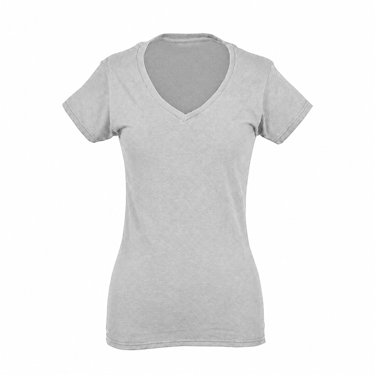 Ladies Soft Ringspun V Neck Tee — Silver
