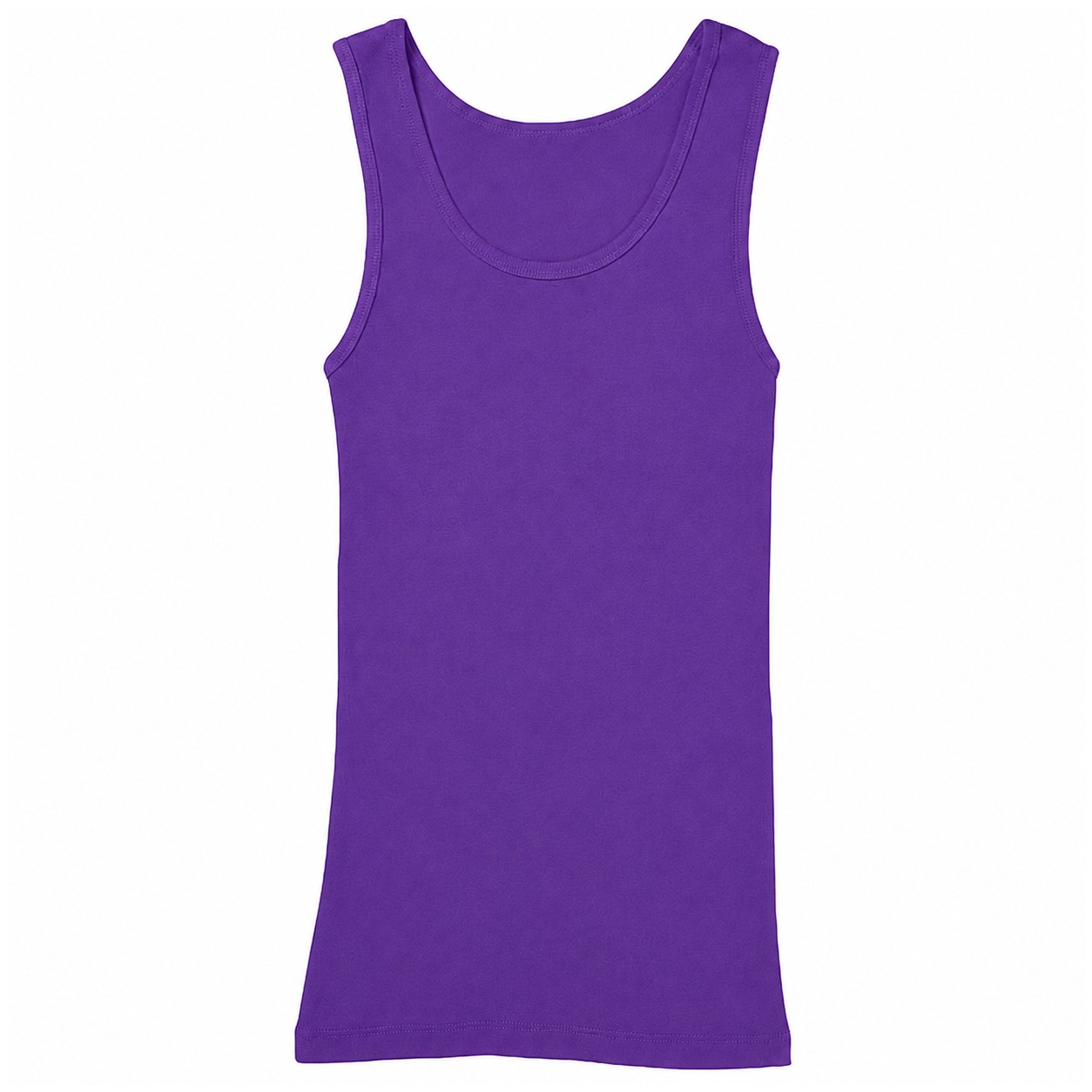 Ladies Baby Rib Sleeveless Cotton Tank — Purple