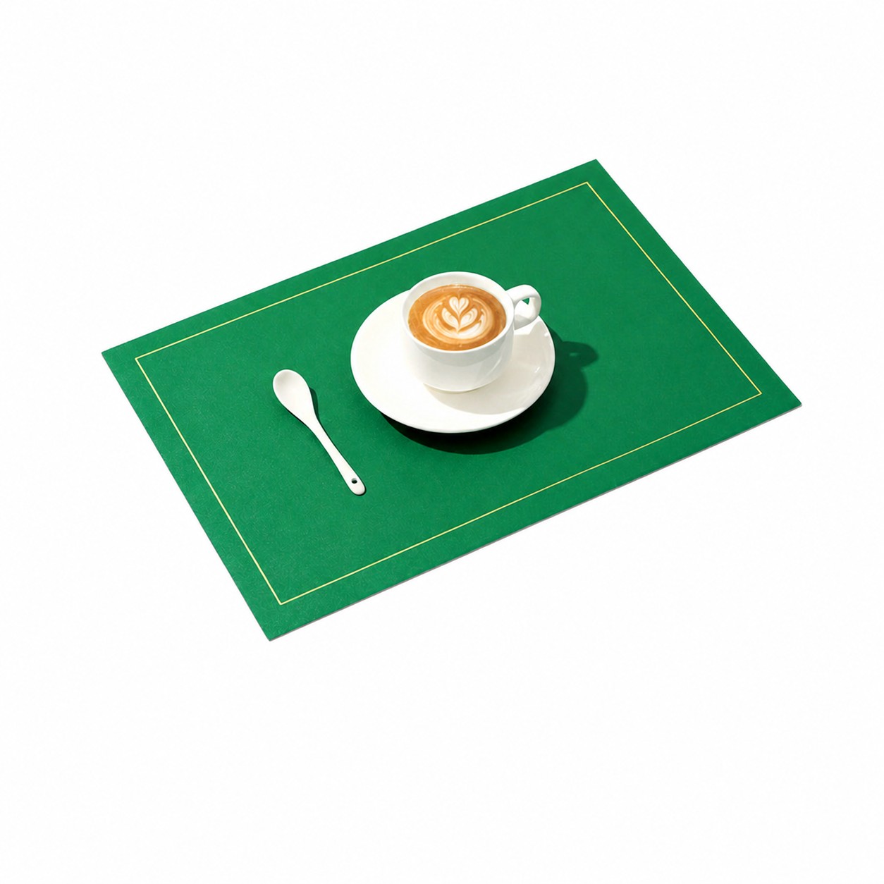 Embossed Leather Dining Placemat — Green