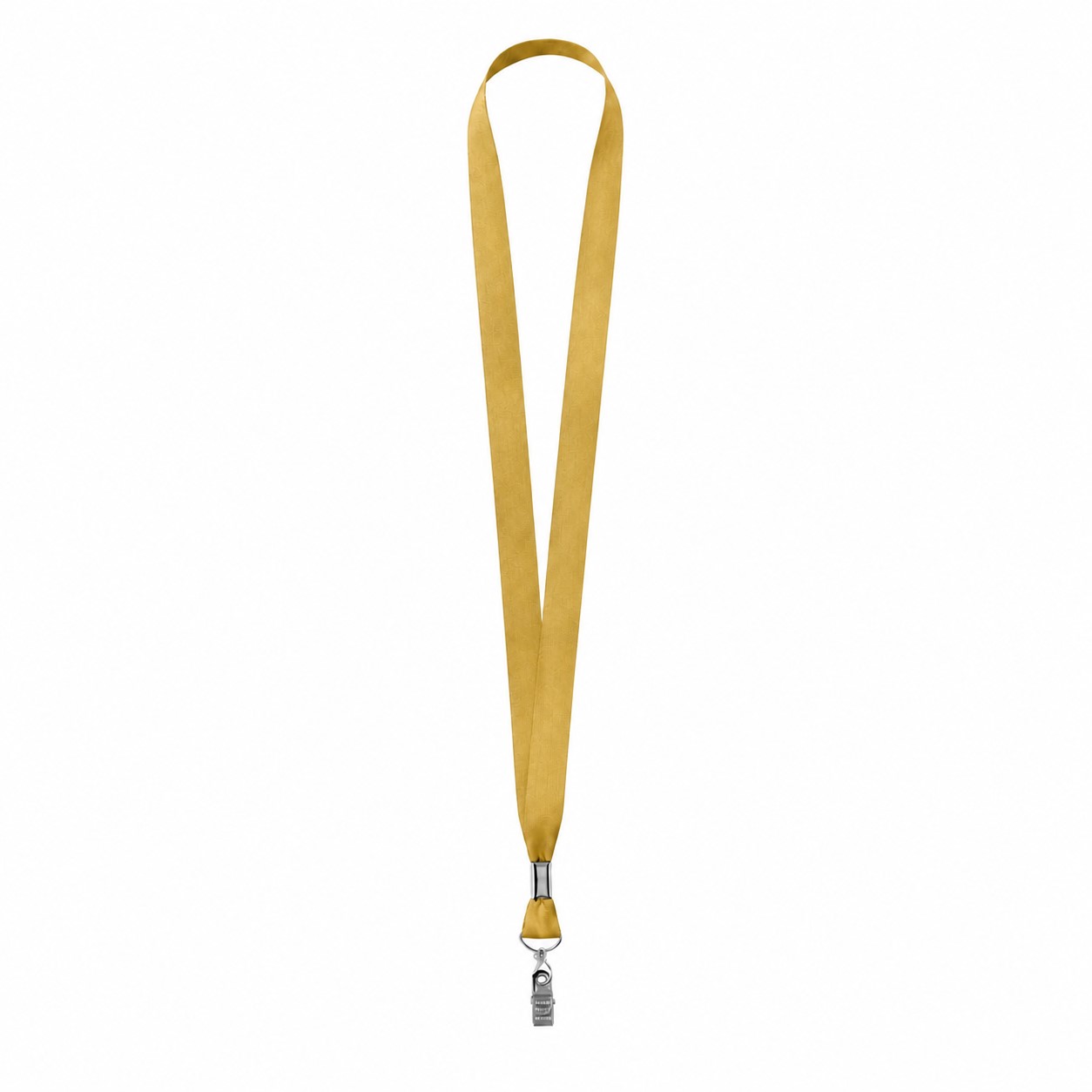 Polyester Lanyard With Bulldog Clip — Brass Gold