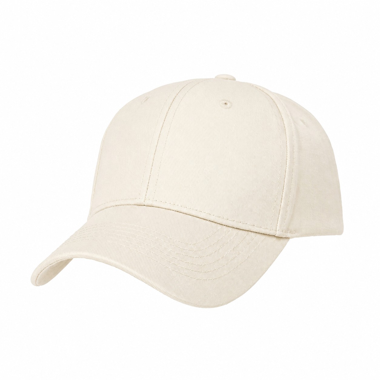 22.8-Inch Cotton Baseball Cap — Cream White