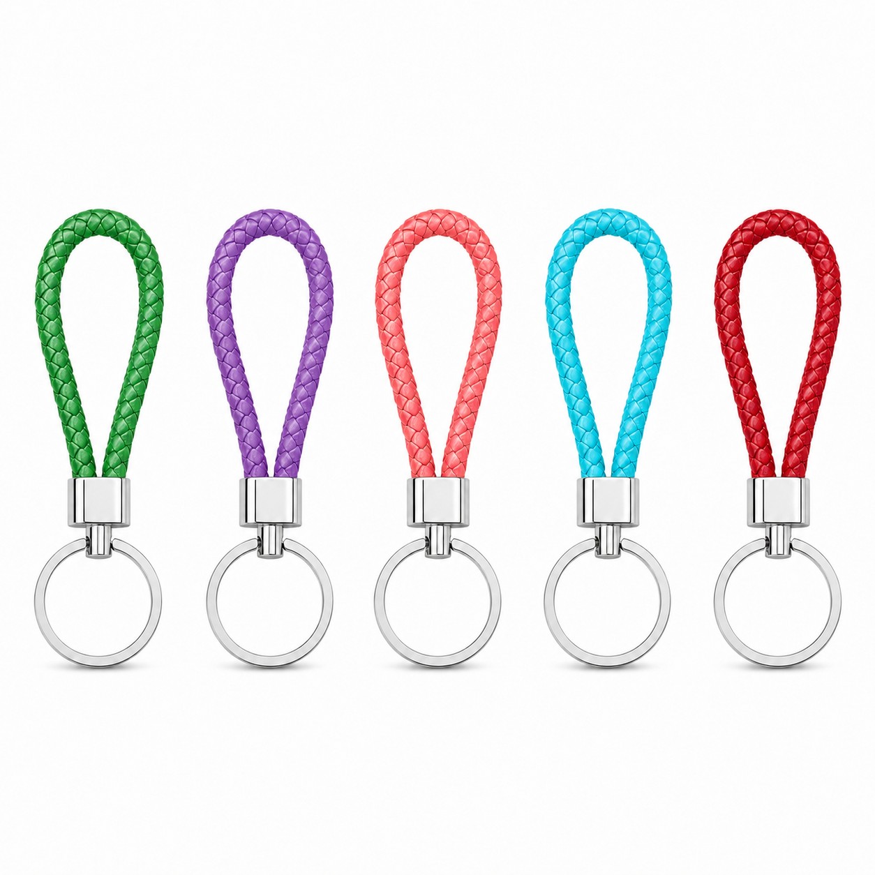 Woven Faux Leather Hand Loop Keychain