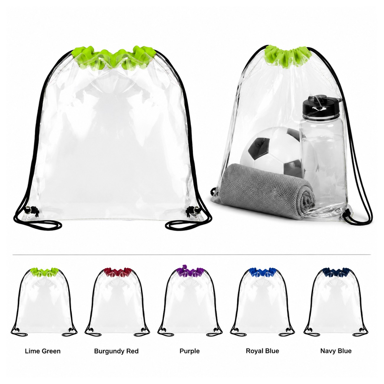 PVC Metal Grommets Drawstring Bag