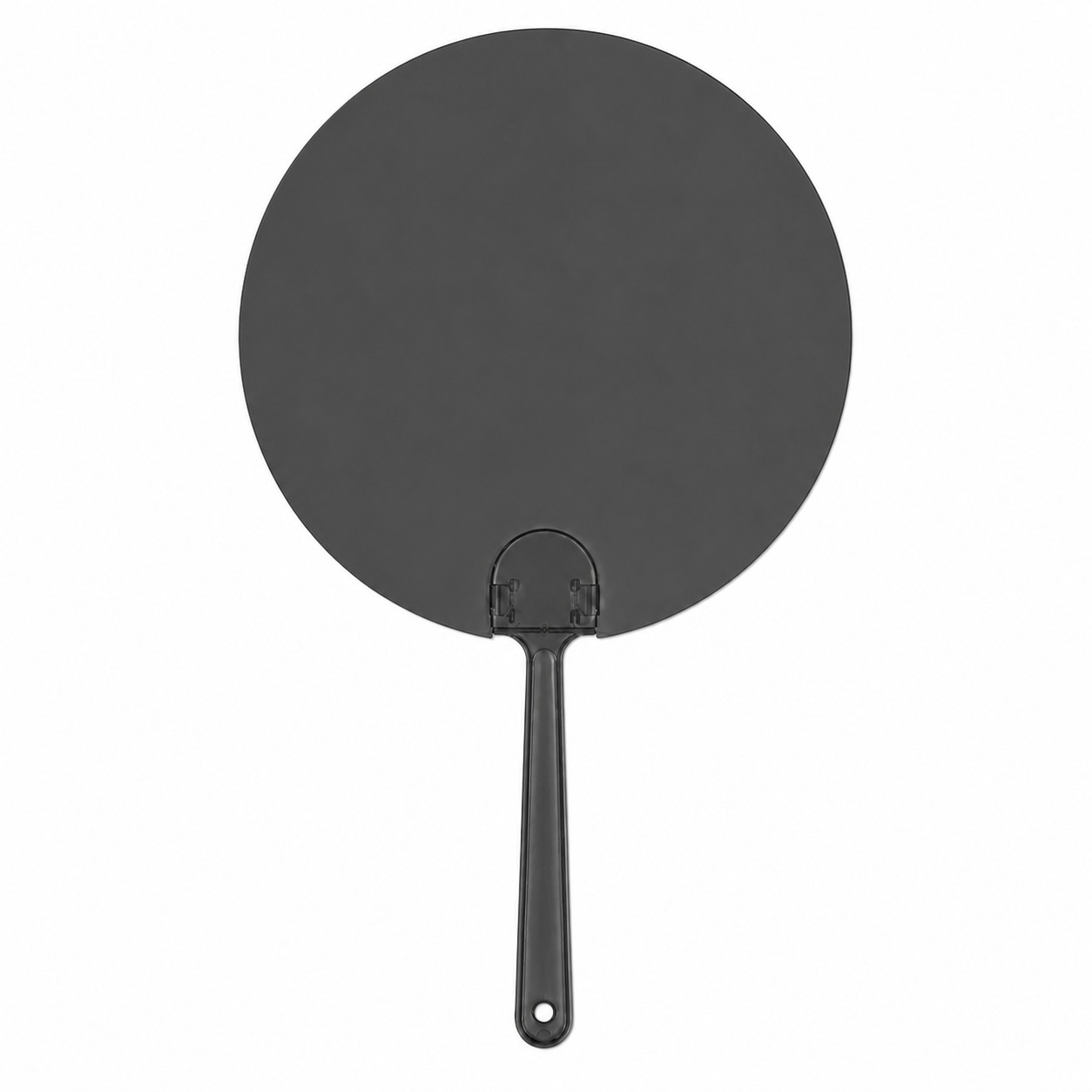 Large Round Plastic Hand Fan — Medium Black