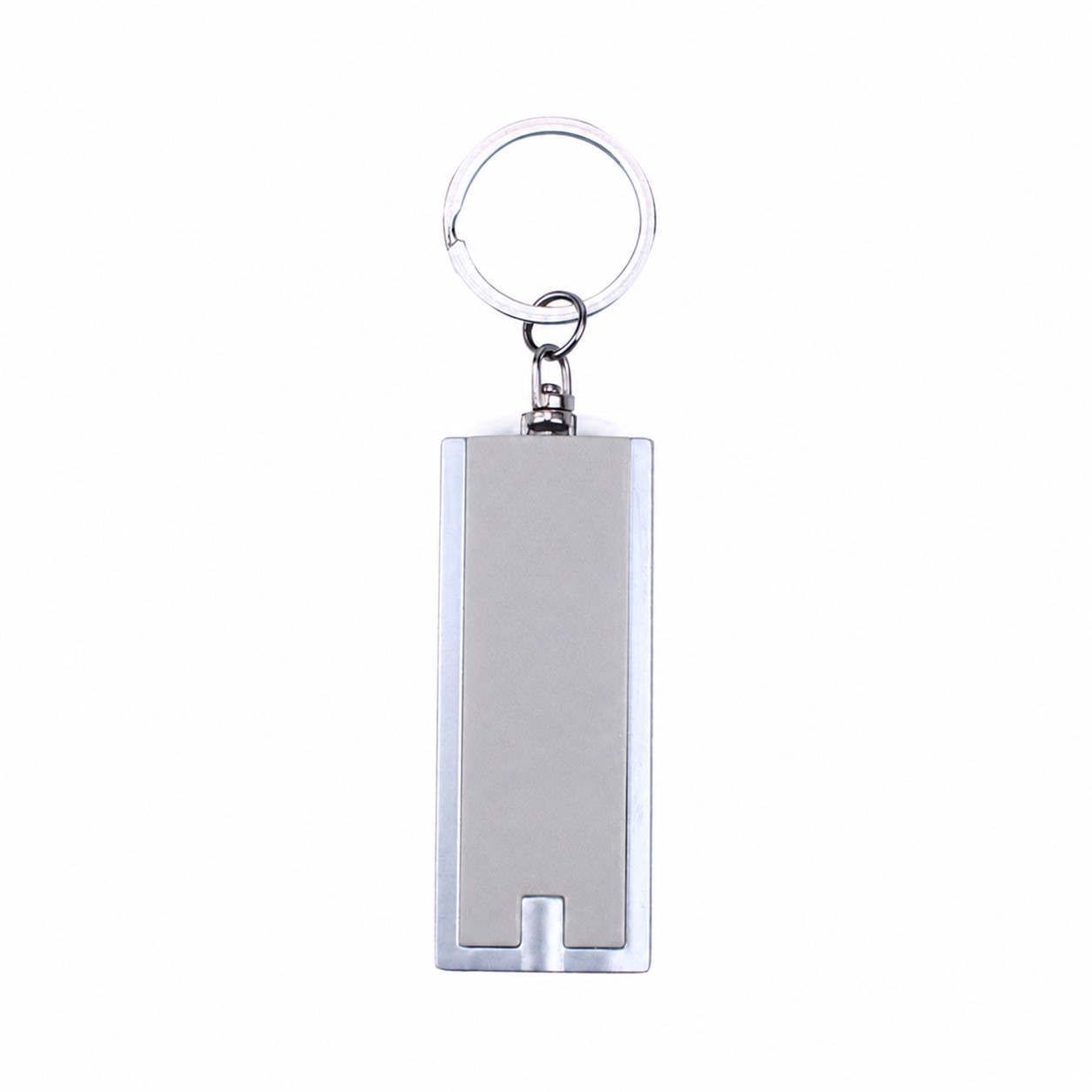 LED Flashlight Keychain — Silver
