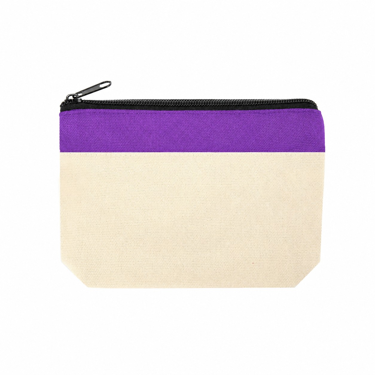 Cotton Canvas Zipper Pouch — Purple
