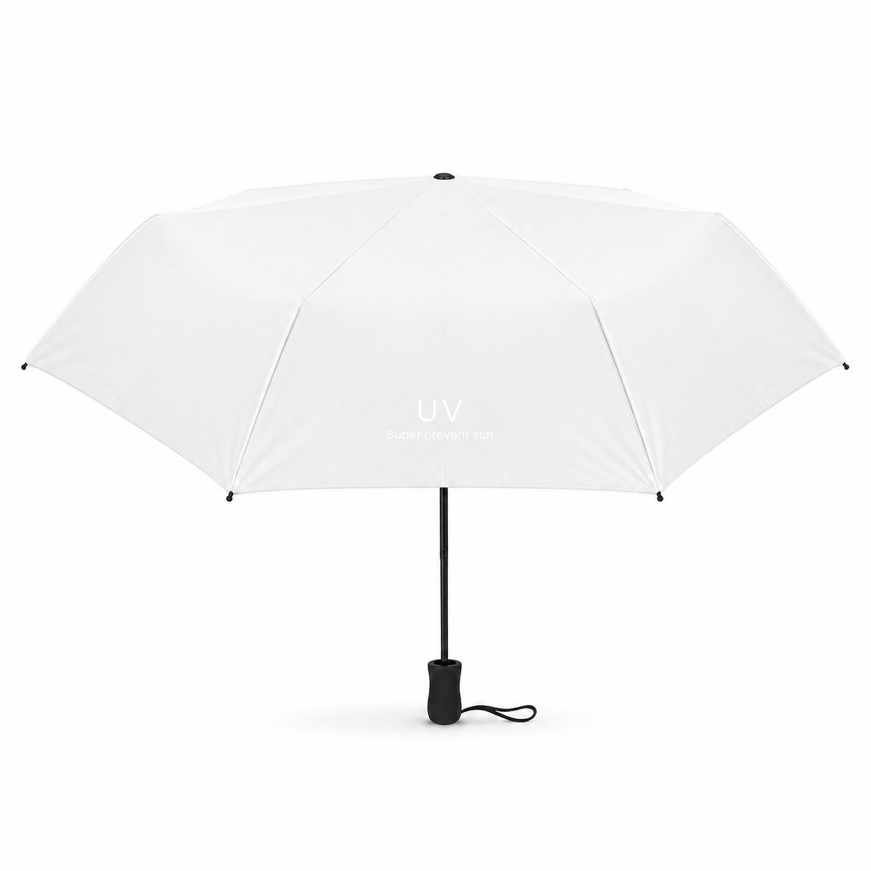 Foldable UV Umbrella With Wide Canopy — White