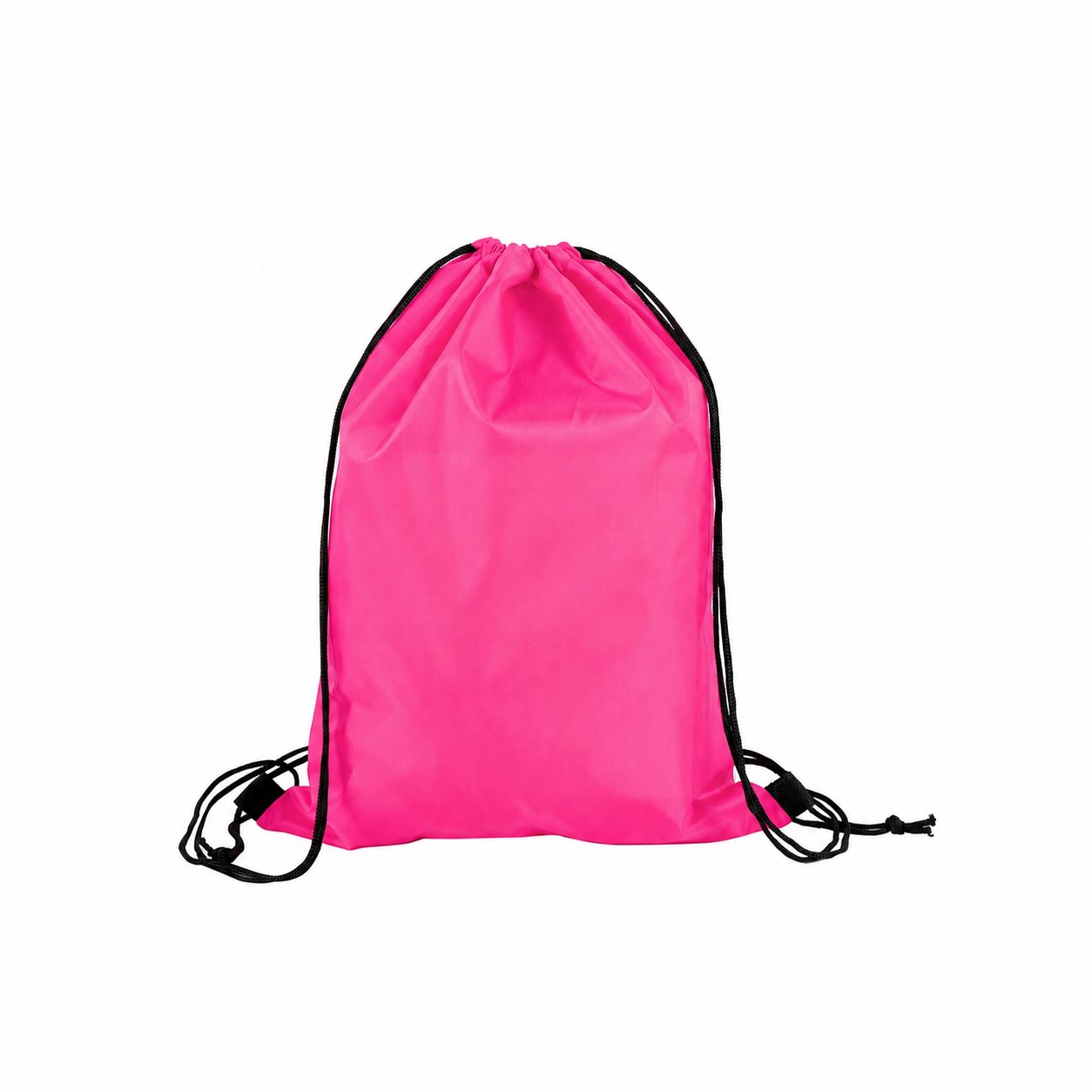 210D Polyester Drawcord Closure Drawstring Bag — Fuchsia Pink