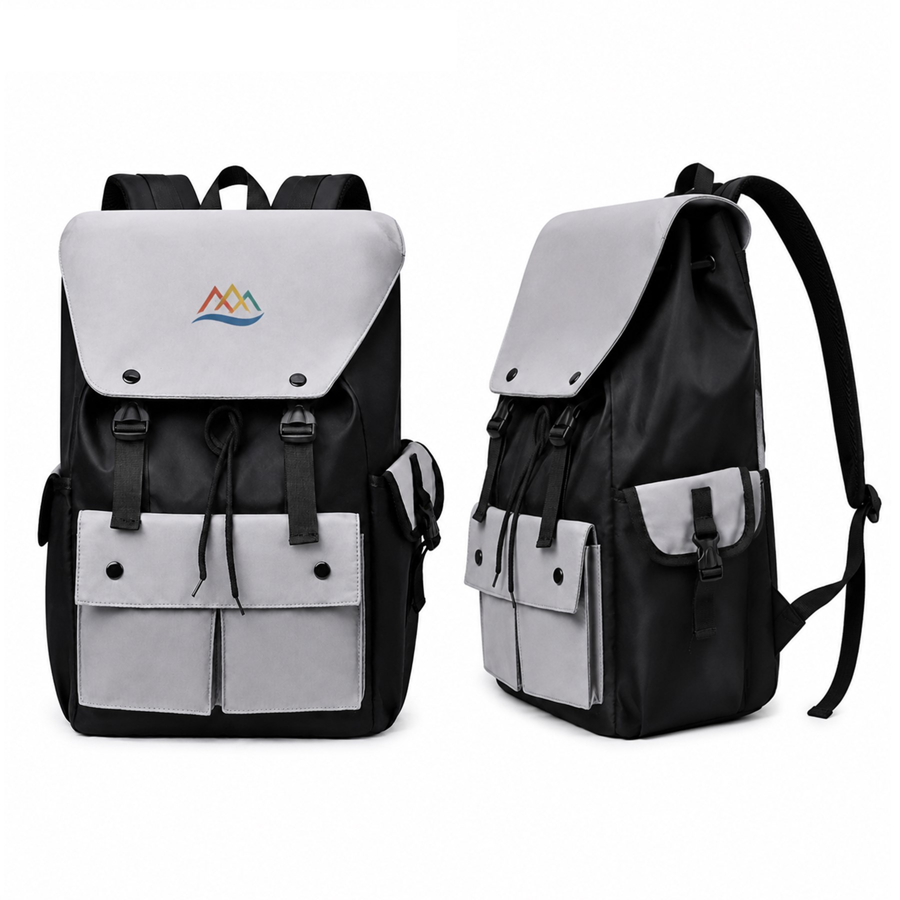 Water Resistant Polyester Flap Backpack