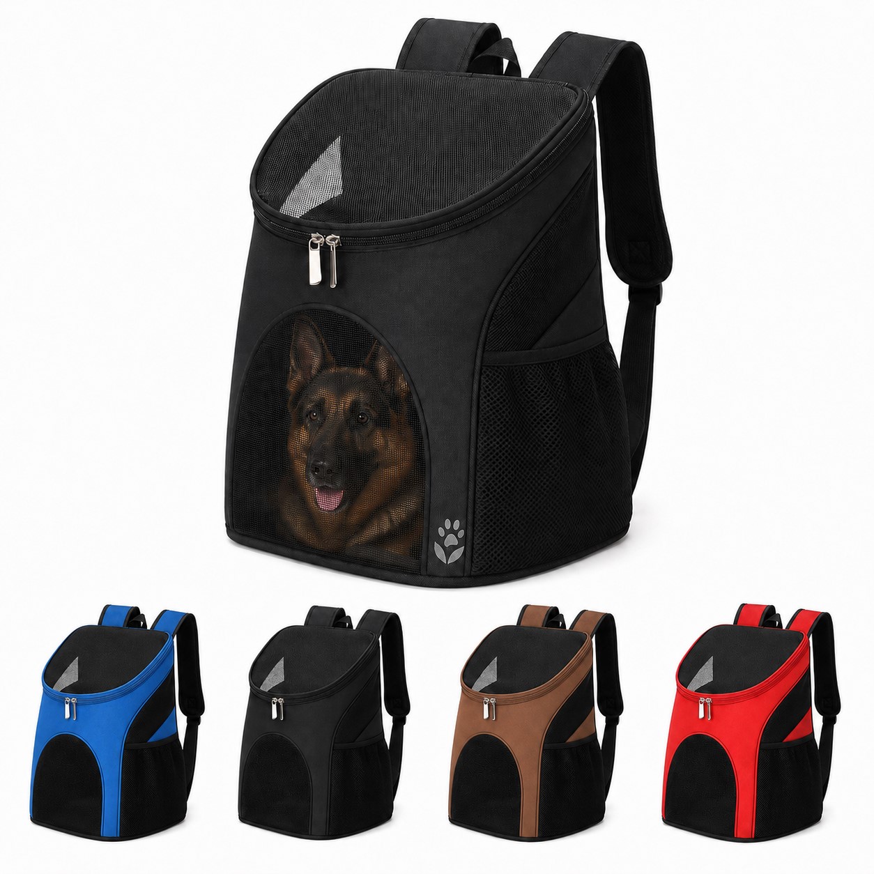 Four Window Mesh Pet Carrier Backpack