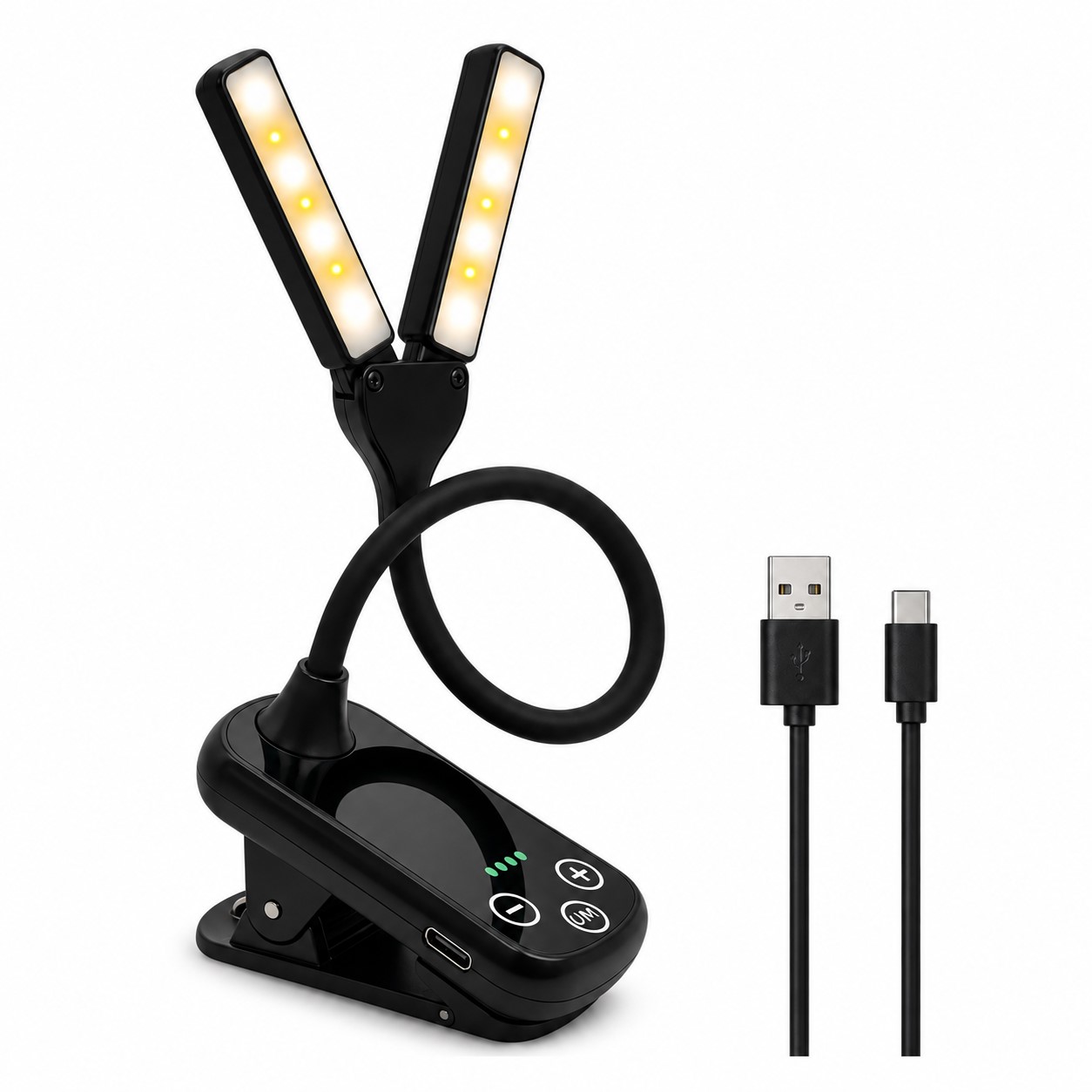 Clip On Plastic Reading Light — Black