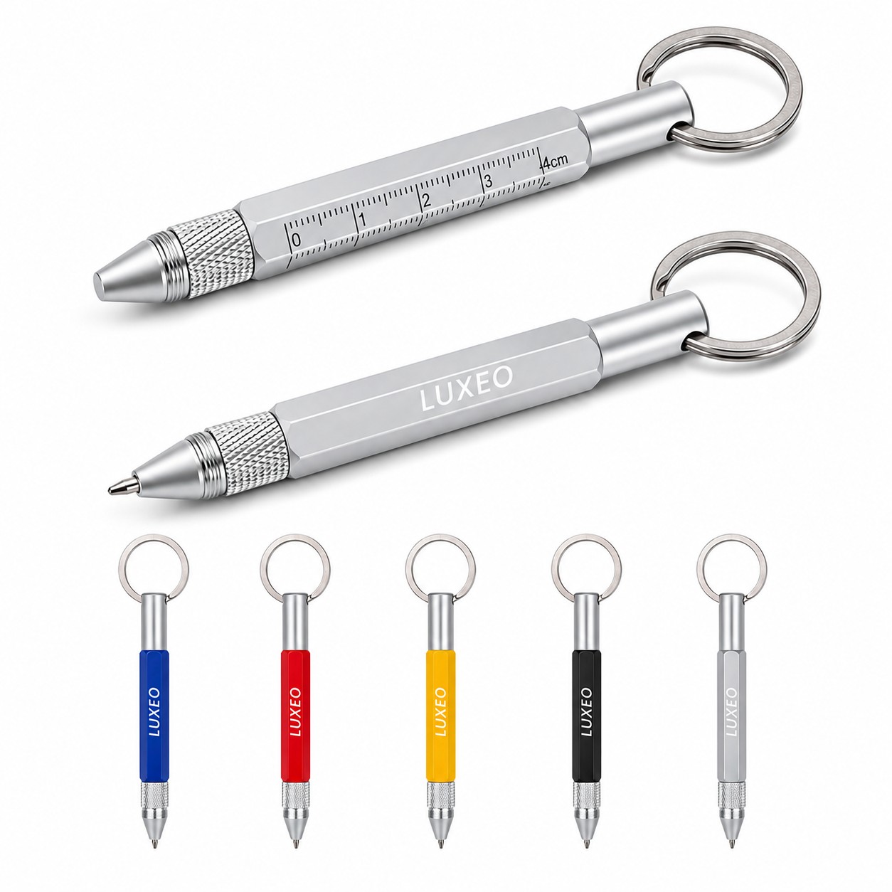 Aluminum Ruler Pen Keychain Tool