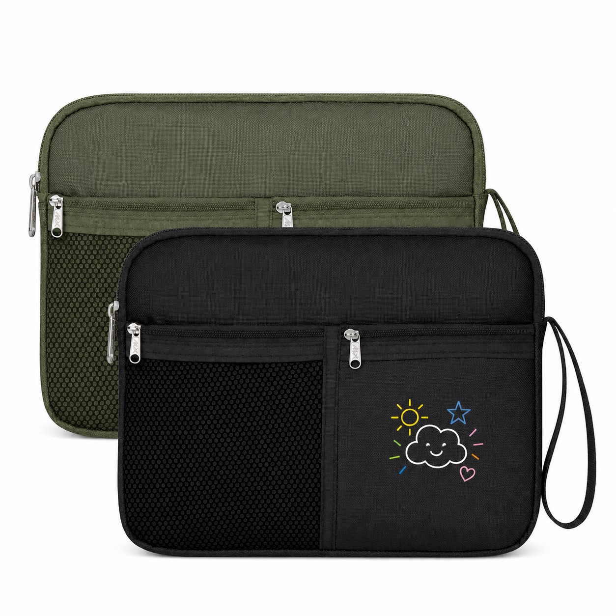 Zippered Polyester Organizer Bag With Wrist Strap
