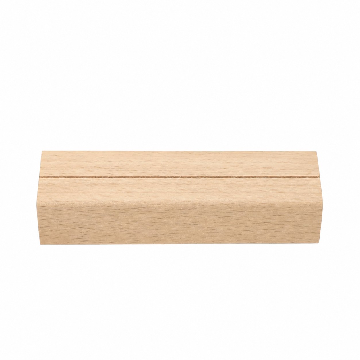 Wooden Desktop Card Holder — Natural Beige