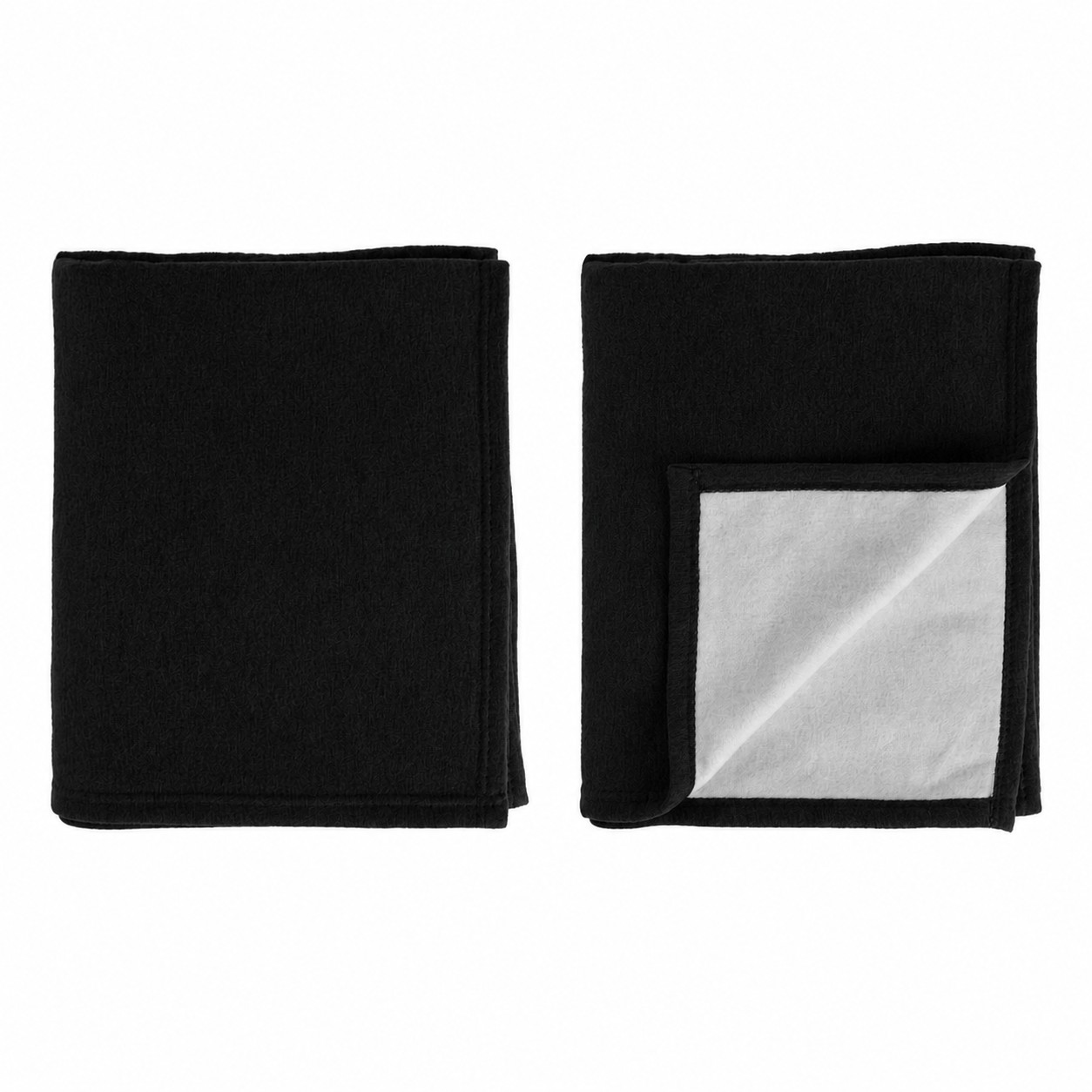 290GSM Sweatshirt Fleece Throw Blanket — Black