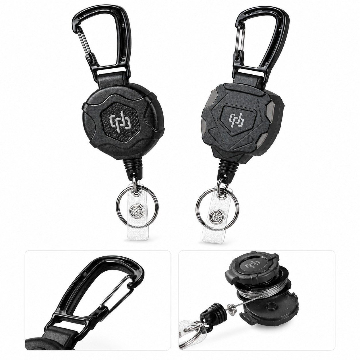 Retractable Badge Keychain With Carabiner