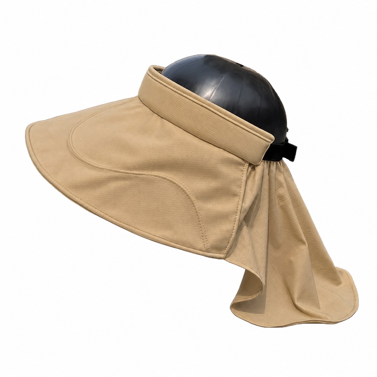 Polyester Cotton Shell Drape Visor — Khaki Beige