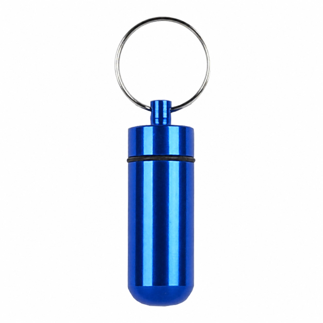 Aluminum Pill Case Keychain — Blue