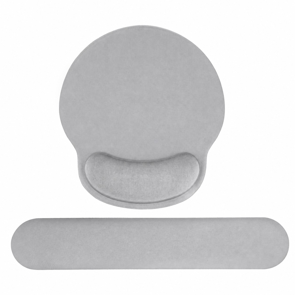 Ergonomic Mouse Pad Wrist Rest Set — Silver