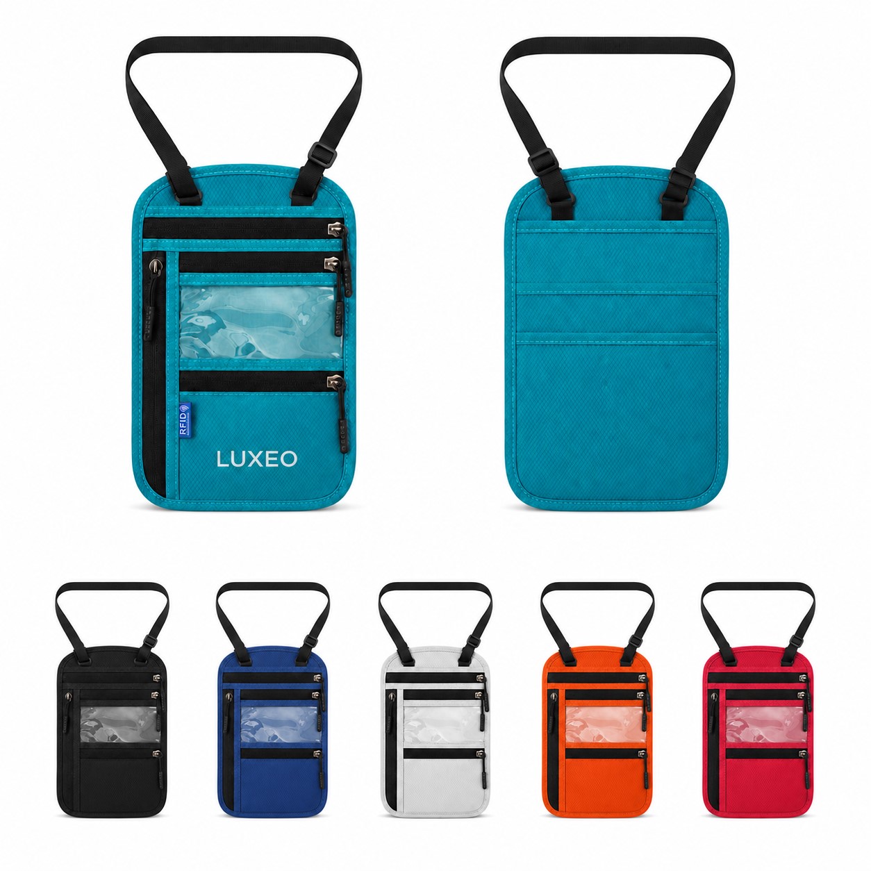 RFID Blocking Fabric Neck Travel Wallet