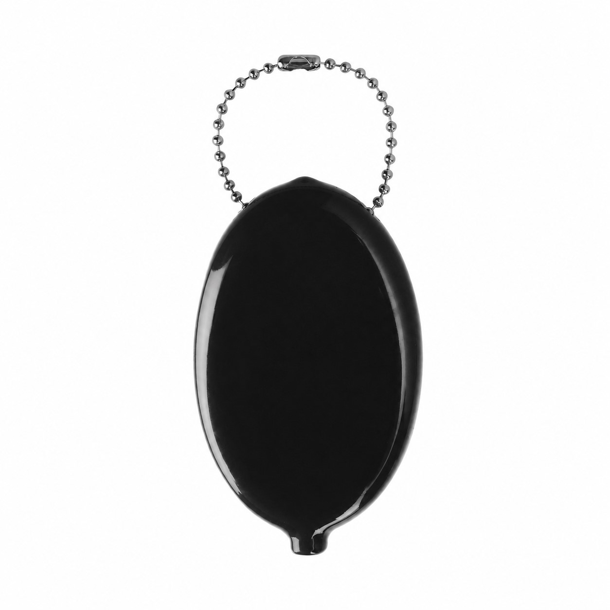 PVC Oval Coin Key Pouch — Black