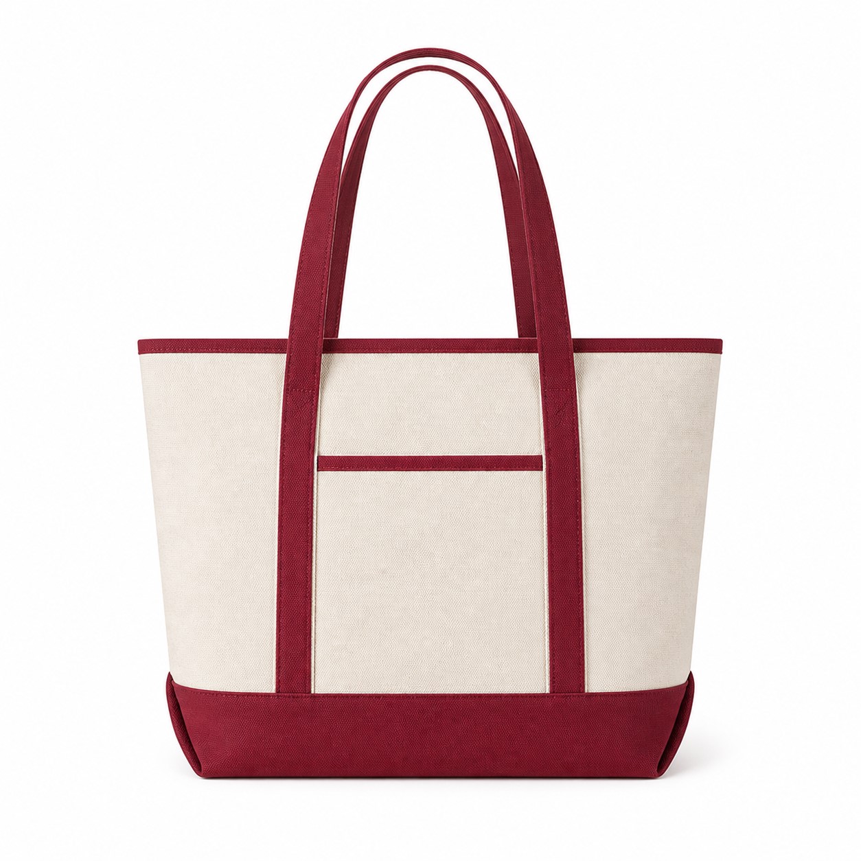 Large 12 Oz Cotton Canvas Pocket Boat Tote — view 2