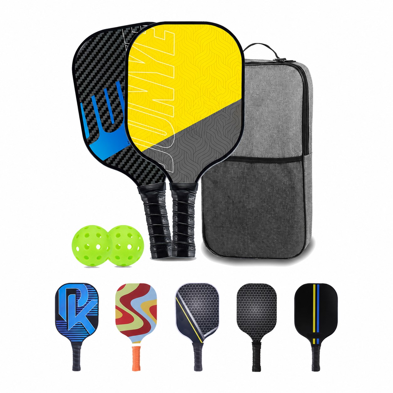 Carbon Fiber Pickleball Paddle Kit — Yellow