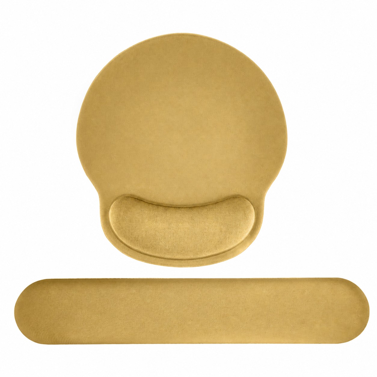 Ergonomic Mouse Pad Wrist Rest Set — Brass Gold