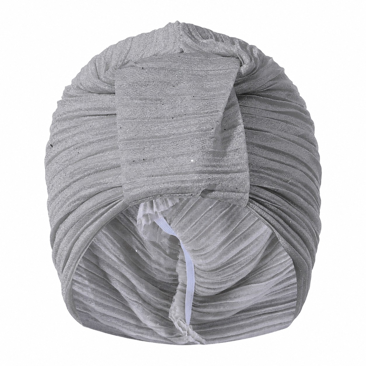 Sequin Polyester Elastic Turban Hat — Gray