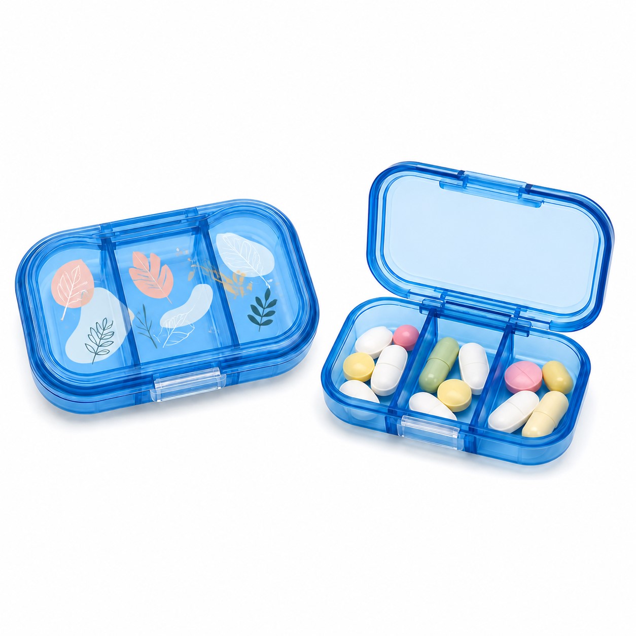 Three Section ABS Locking Pill Organizer
