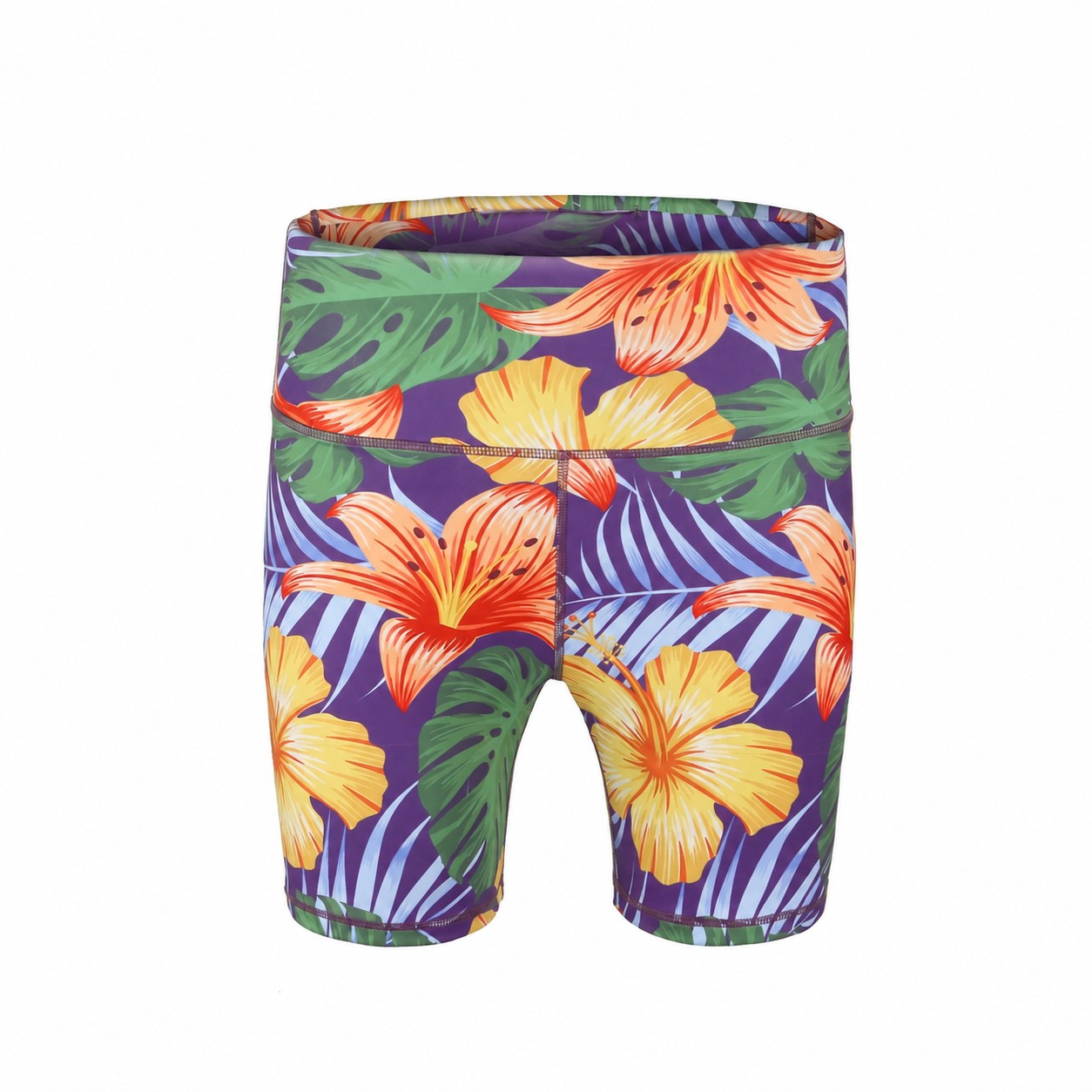 High Waist Yoga Shorts — Purple