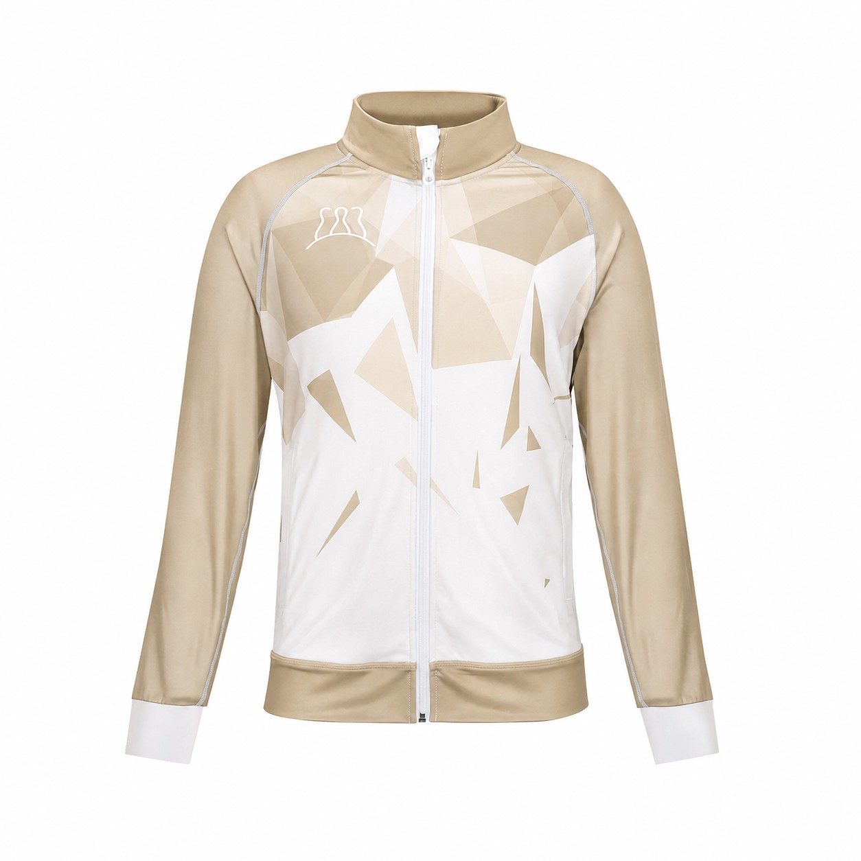Full Zip Raglan Training Jacket — Natural Beige