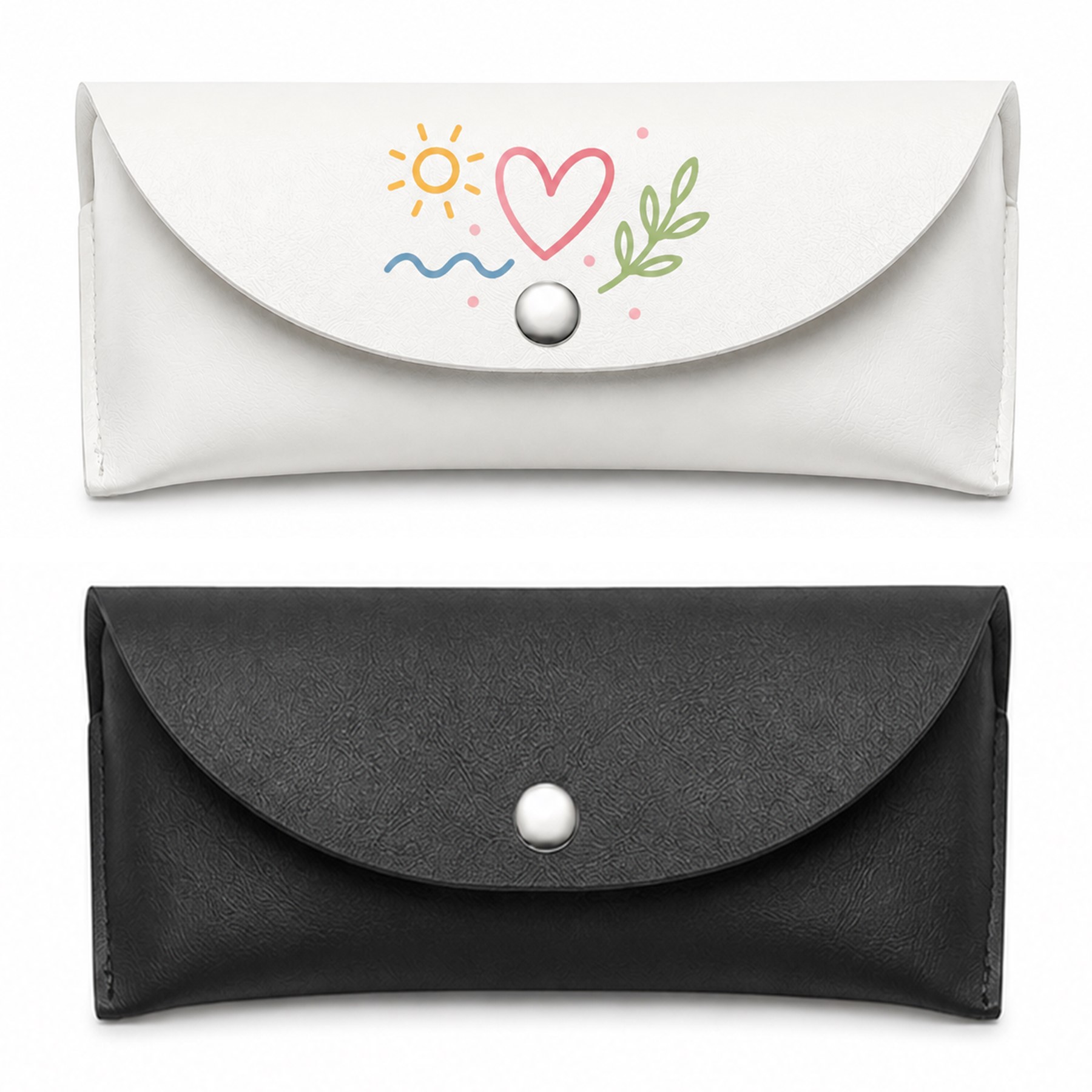 Slim PU Sunglasses Case With Snap Flap