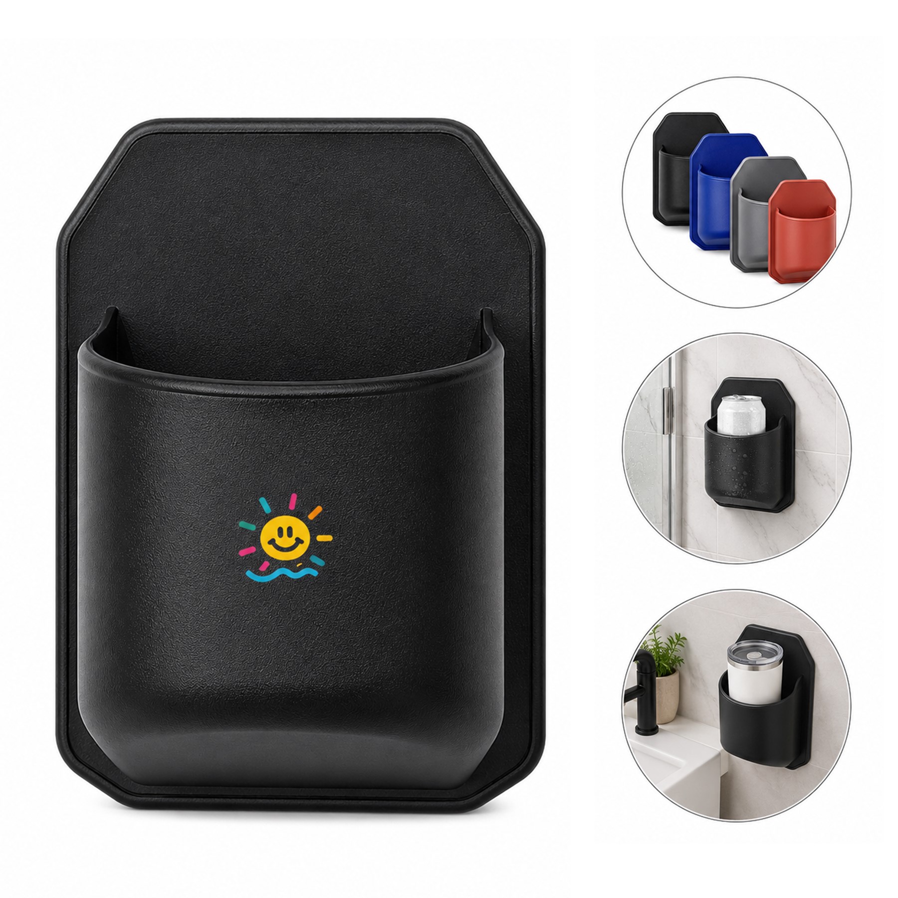 ABS Bathroom Beverage Mount With Cup Pocket