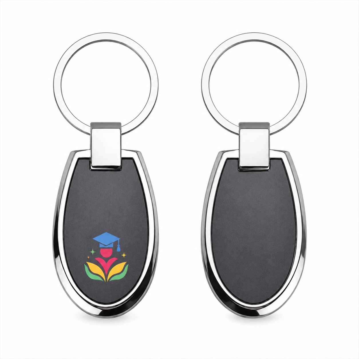 Polished Oval Zinc Alloy Key Fob