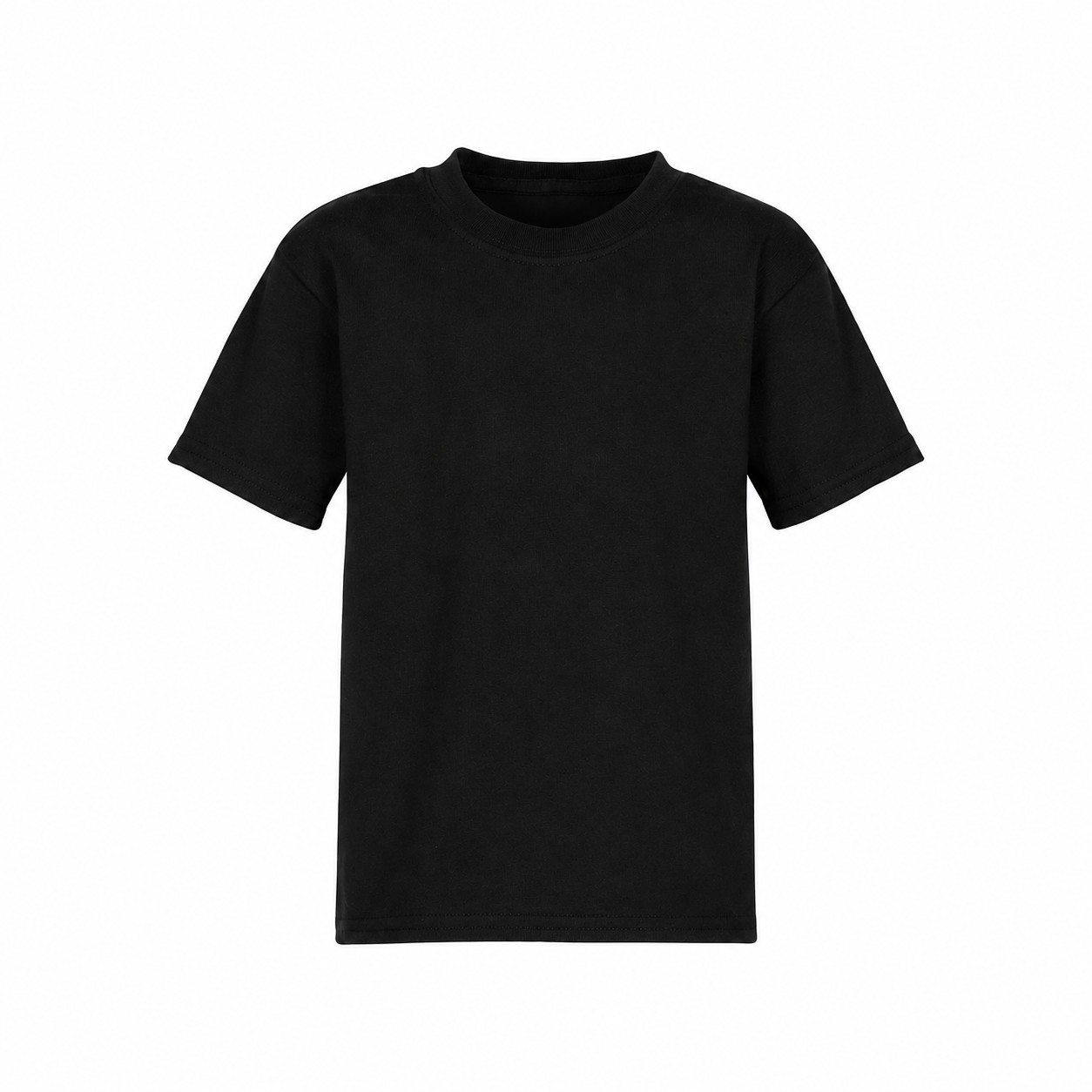 Youth Cotton Polyester Short Sleeve Tee — Black