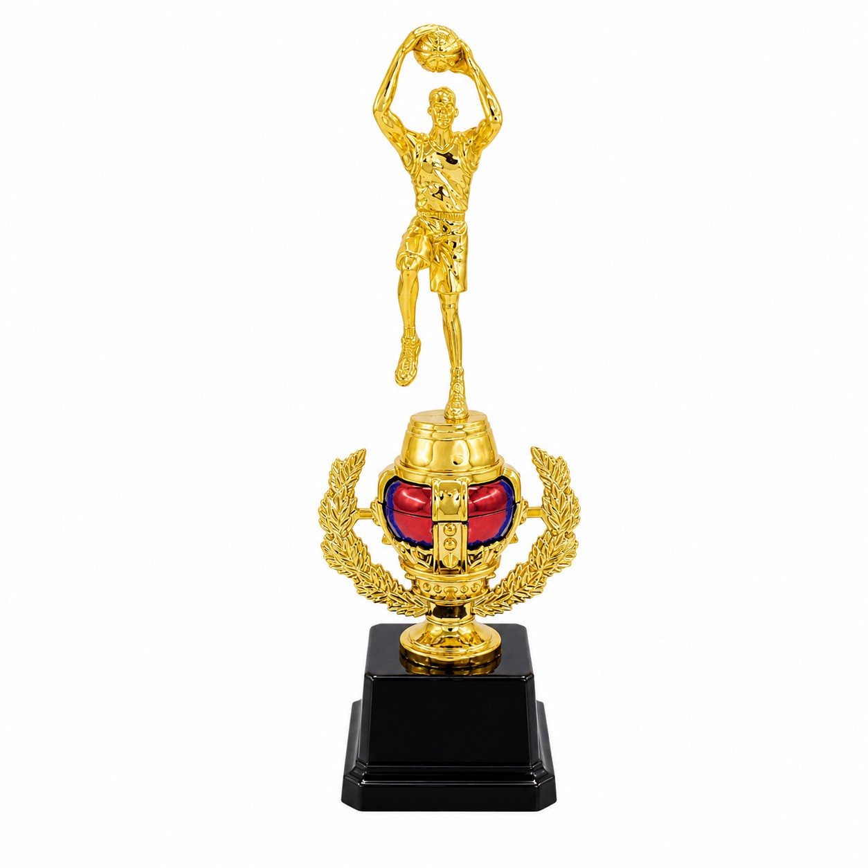 Gold Tone Plastic Basketball Player Trophy — view 2