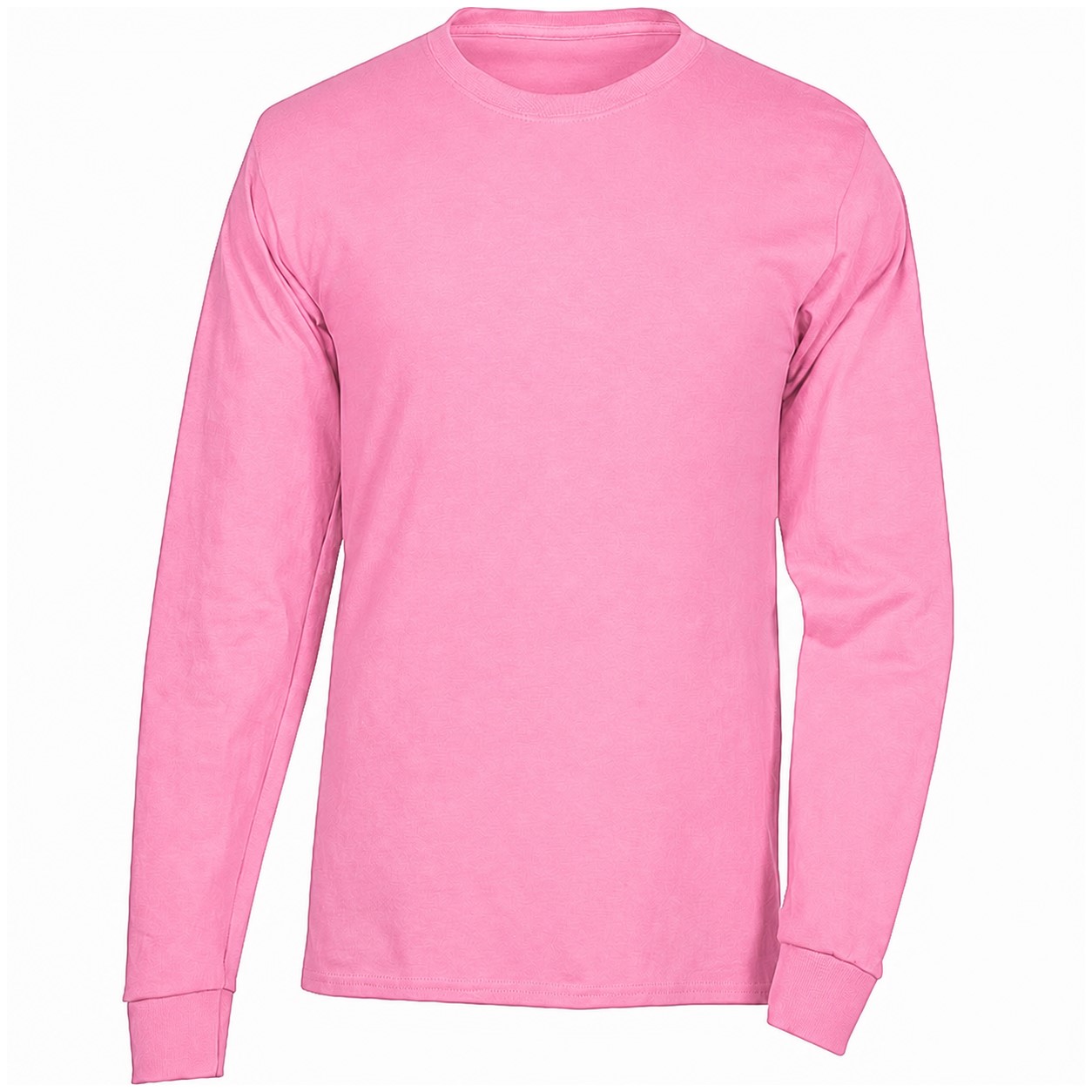 Cotton Long Sleeve Crewneck T-Shirt — Pink