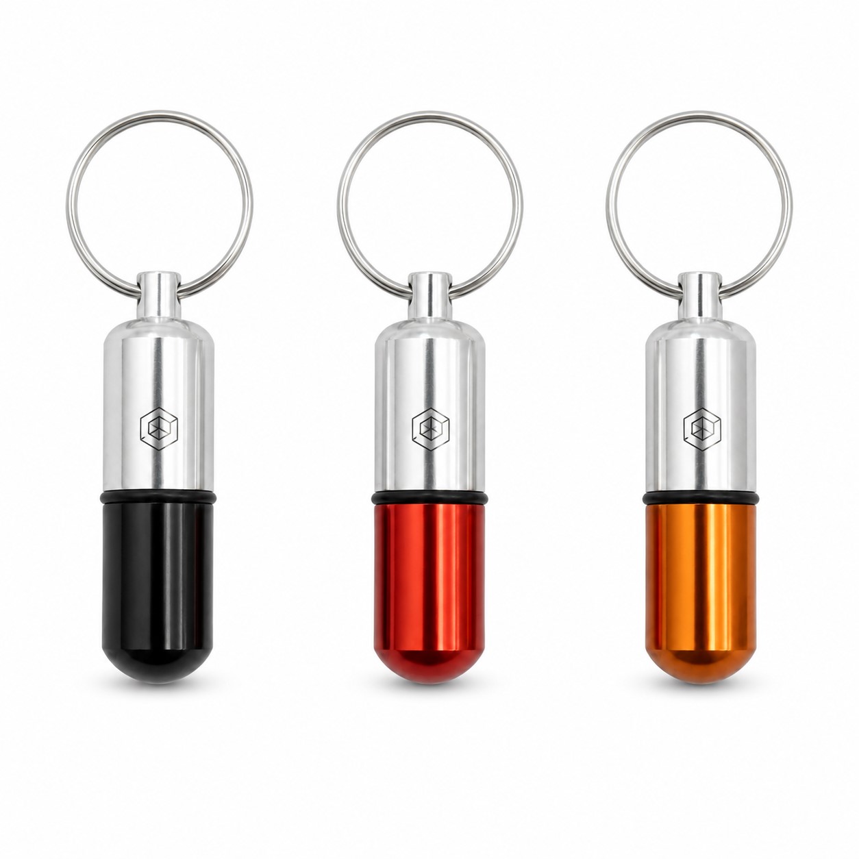 Threaded Aluminum Pill Bottle Keychain