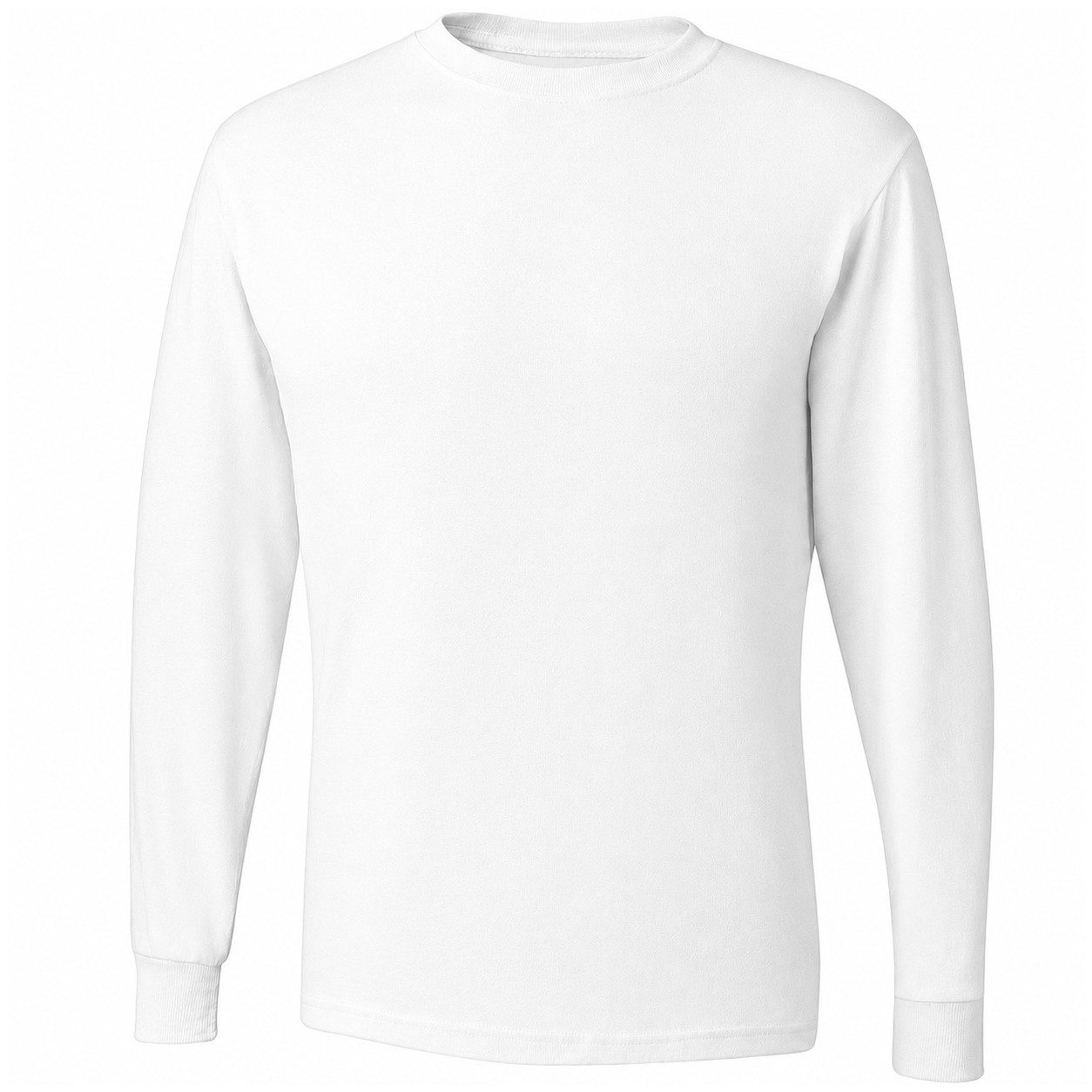 Moisture Wicking Cotton Polyester Long Sleeve Shirt — White