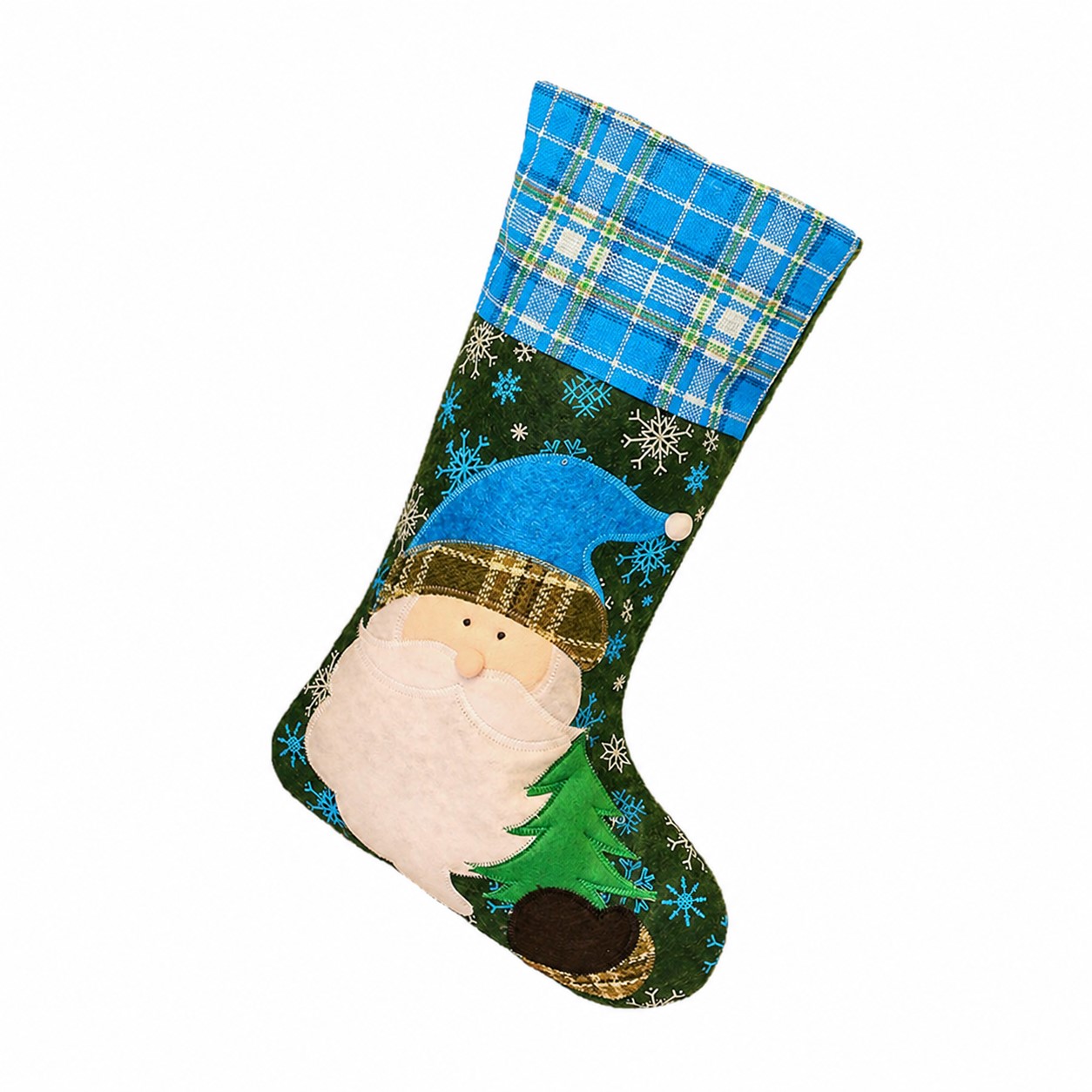 Nylon Christmas Stocking Gift Bag — Cyan Blue