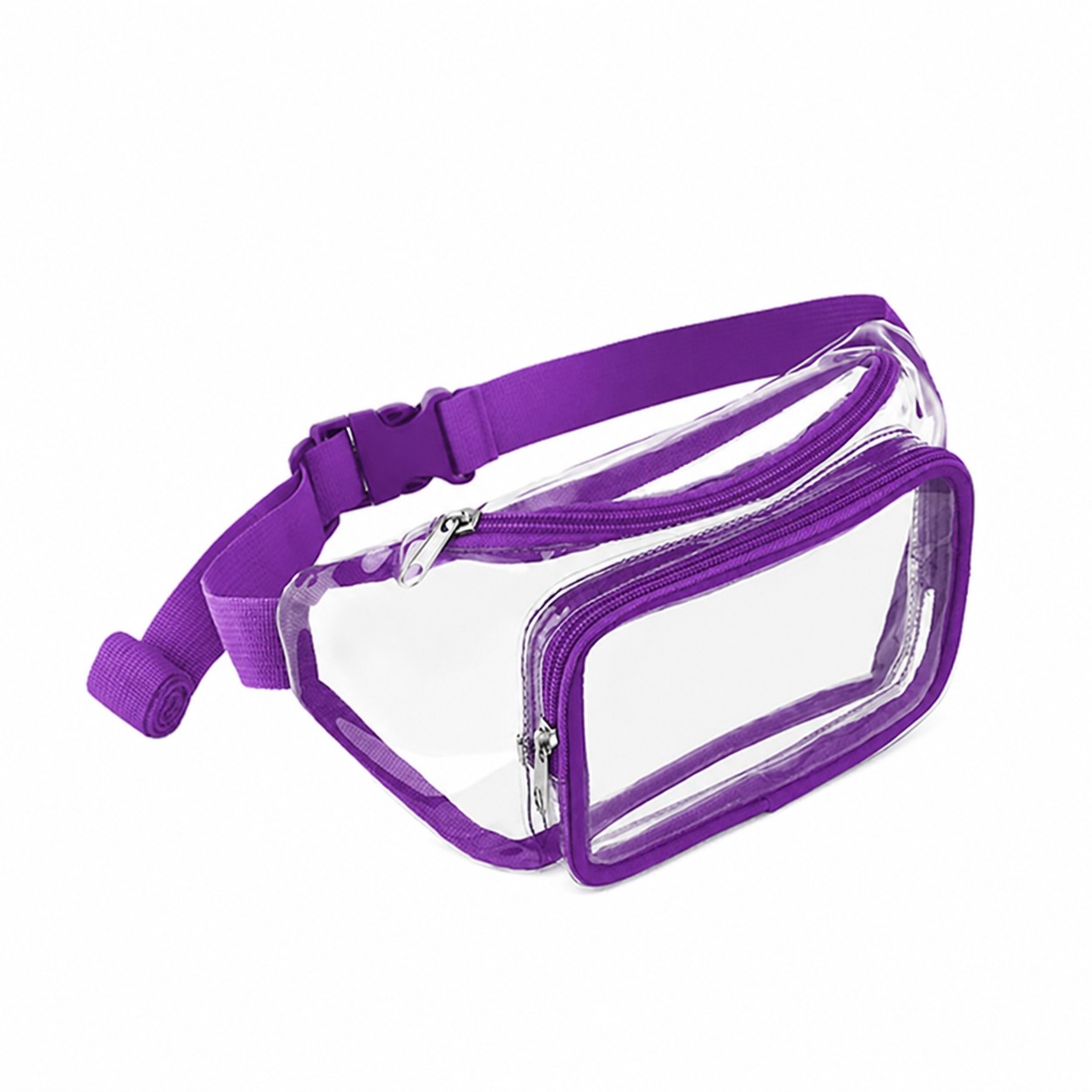 Clear PVC Stadium Waist Bag — Purple