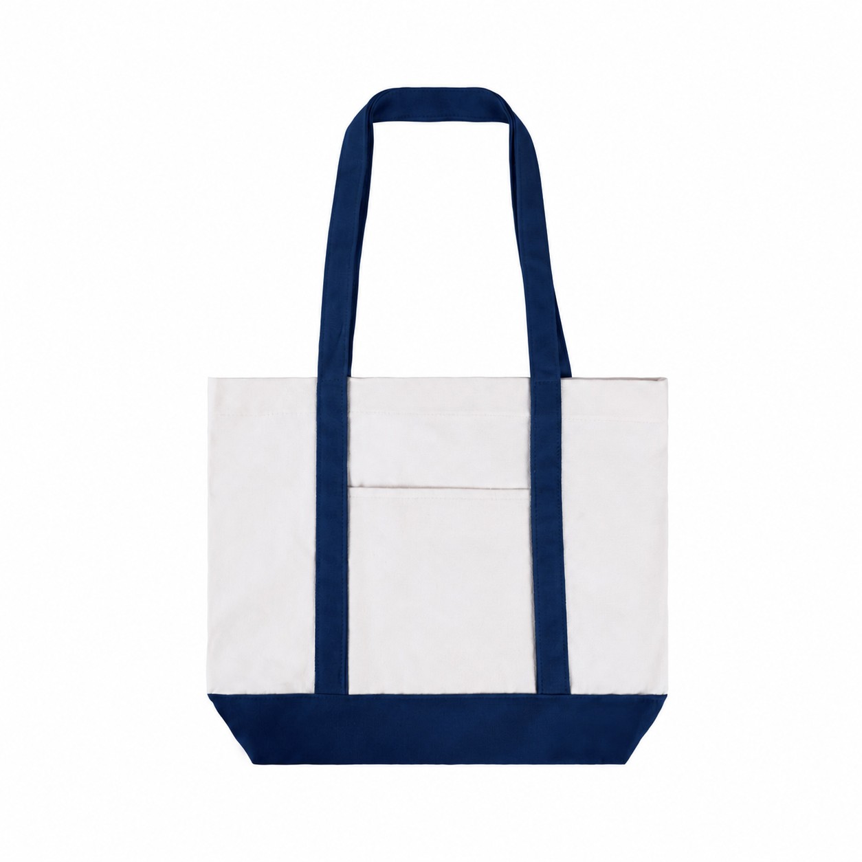 Structured Bottom Cotton Tote Bag — Navy Blue