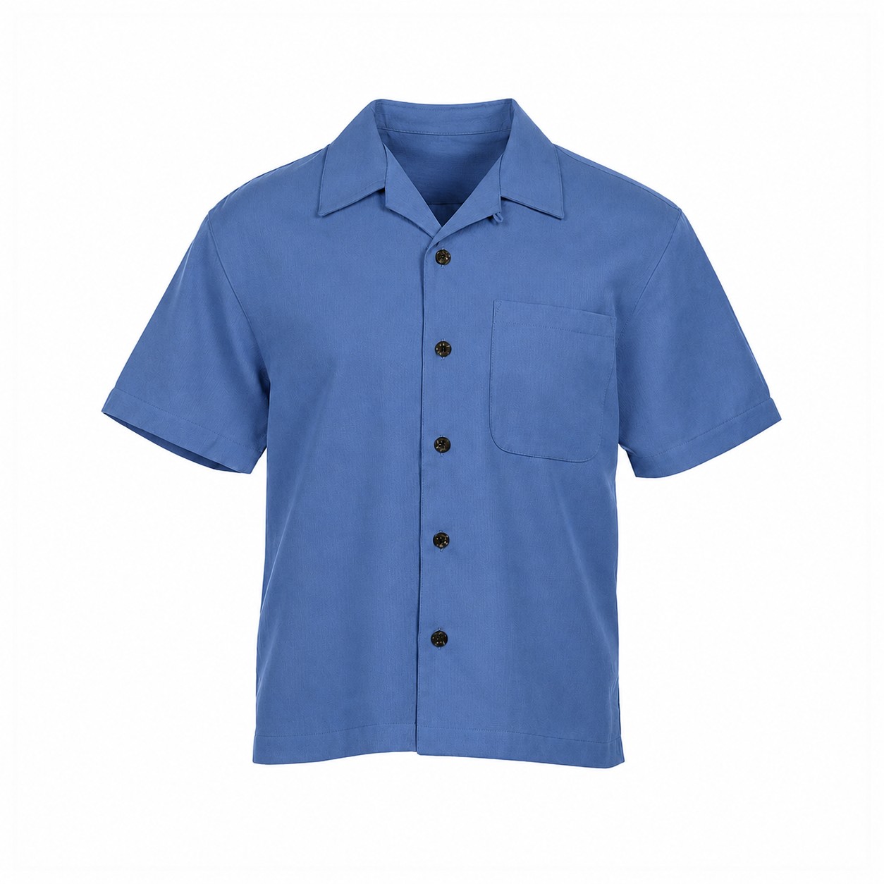 Men's Cotton Polyester Camp Shirt — Blue