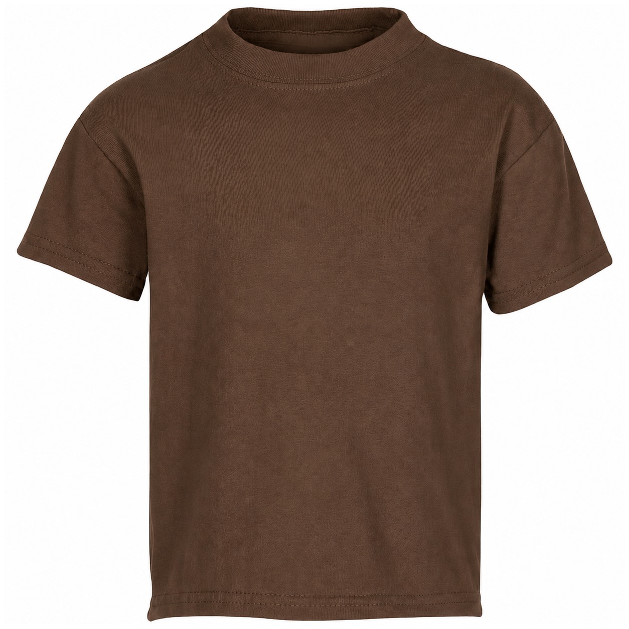 Youth Cotton-Polyester Blend T-Shirt — Brown