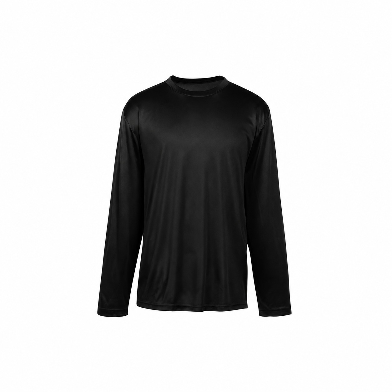 Men's Polyester Long Sleeve Performance Shirt — Black