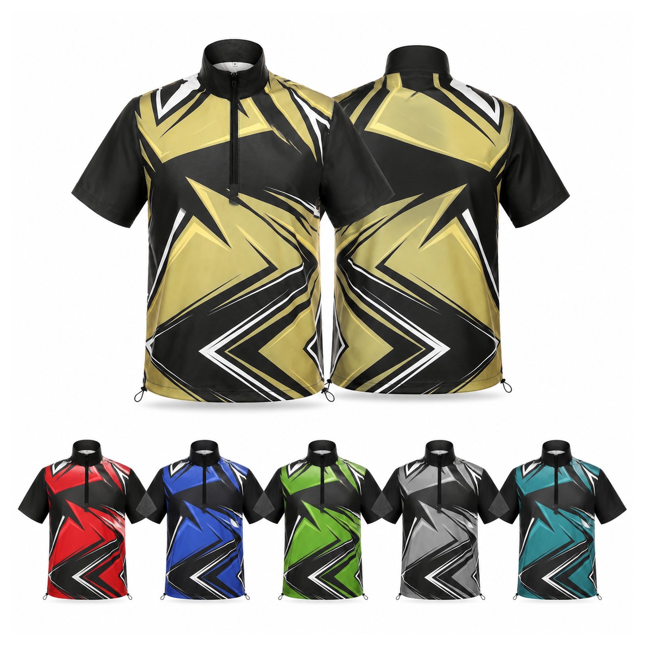 Polyester Quarter-Zip Short Sleeve Jacket