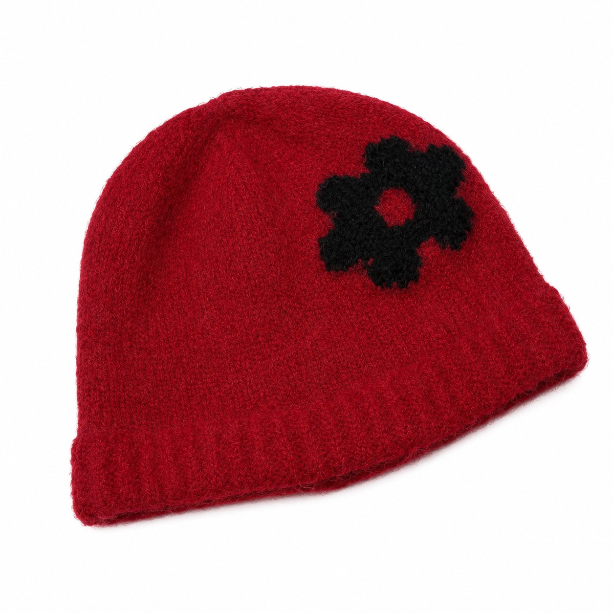 Wool Blend Flower Patch Beanie